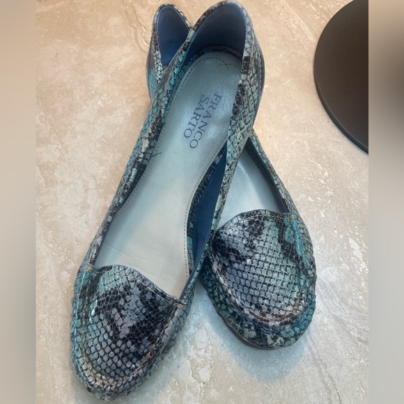 Franco Sarto Shoes - Franco Sarto Blue Flats with Textured Design